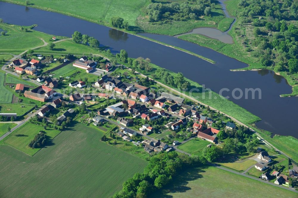 Gallin, Zahna-Elster from the bird's eye view: Village core in Gallin, Zahna-Elster in the state Saxony-Anhalt