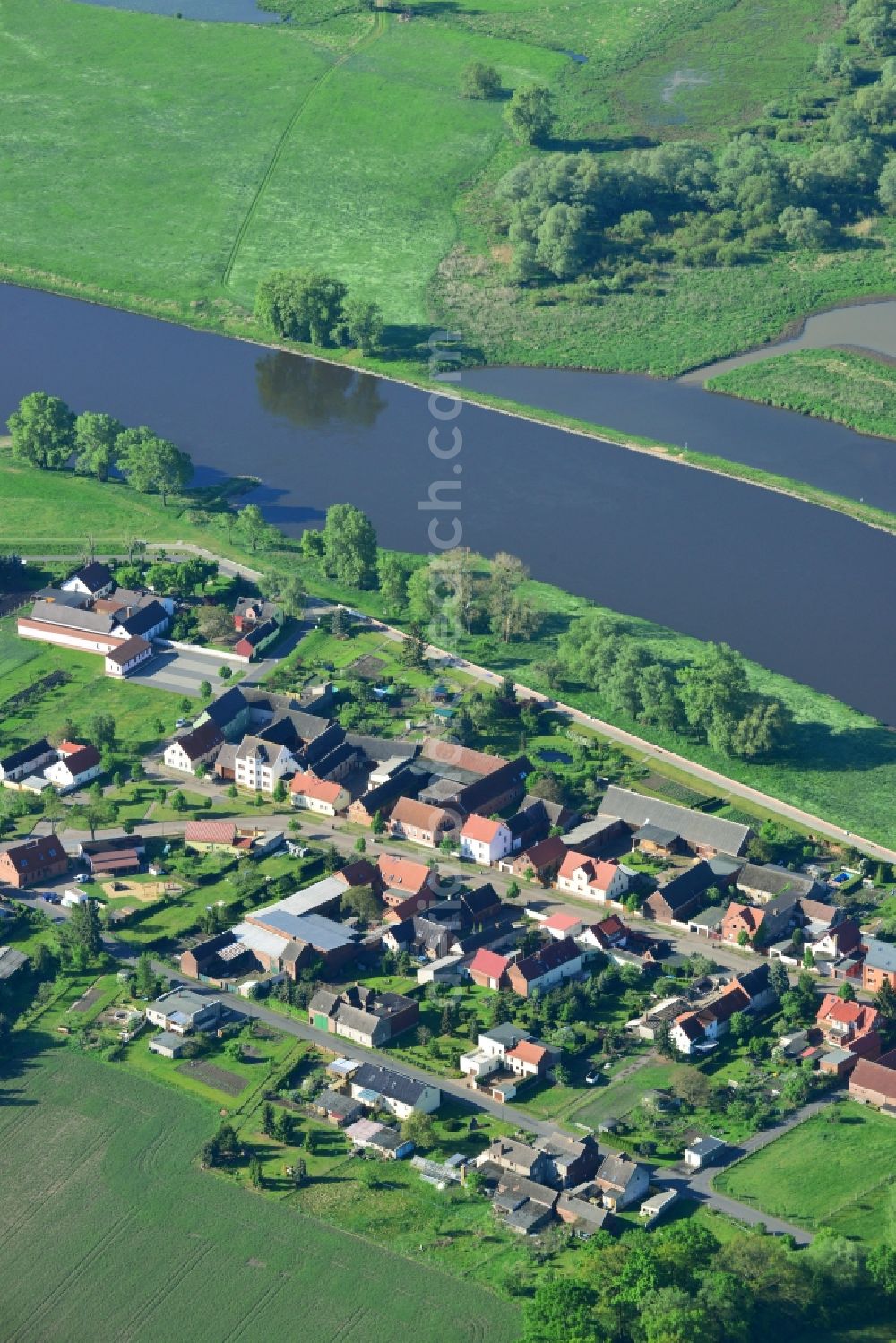 Aerial photograph Gallin, Zahna-Elster - Village core in Gallin, Zahna-Elster in the state Saxony-Anhalt