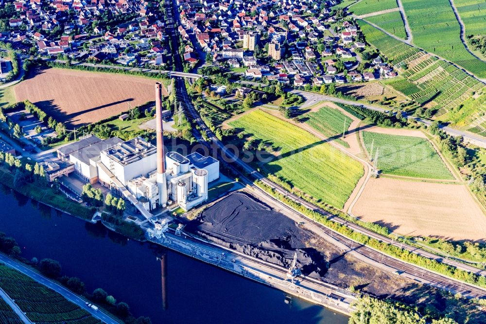 Walheim from the bird's eye view: Village and Power plant Walheim (EnBW) on the river bank areas of Neckar in Walheim in the state Baden-Wurttemberg, Germany