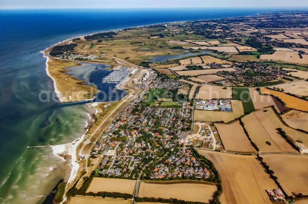 Aerial image Stein - Village on marine coastal area of Baltic Sea in Stein in the state Schleswig-Holstein, Germany