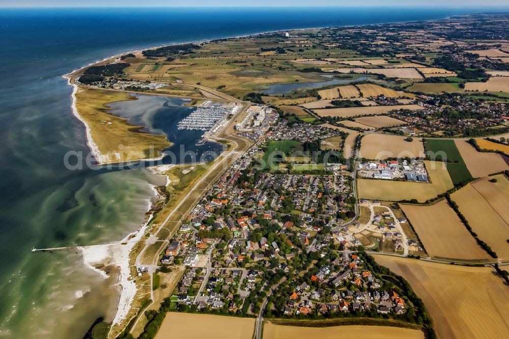 Aerial photograph Stein - Village on marine coastal area of Baltic Sea in Stein in the state Schleswig-Holstein, Germany