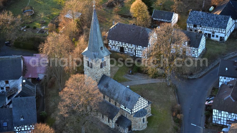 Aerial photograph Mehren - Village center in Mehren in the state Rhineland-Palatinate, Germany