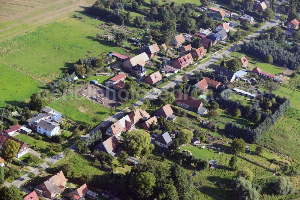 Dersenow from the bird's eye view: Village core of town Dersenow in Mecklenburg - Western Pomerania