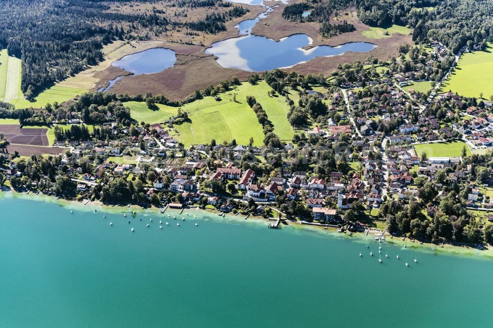 Aerial photograph Seeshaupt - Village on the lake bank areas of Starnberger Sees in Seeshaupt in the state Bavaria, Germany