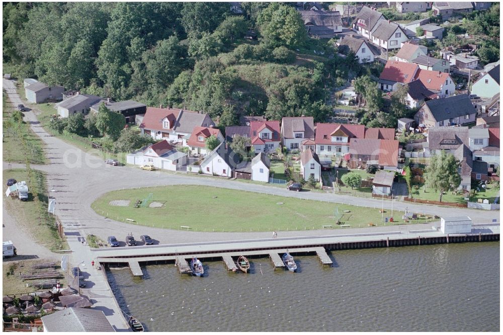 Aerial image Kamminke - Village on the lake bank areas of Stettiner Haff in Kamminke in the state Mecklenburg - Western Pomerania, Germany
