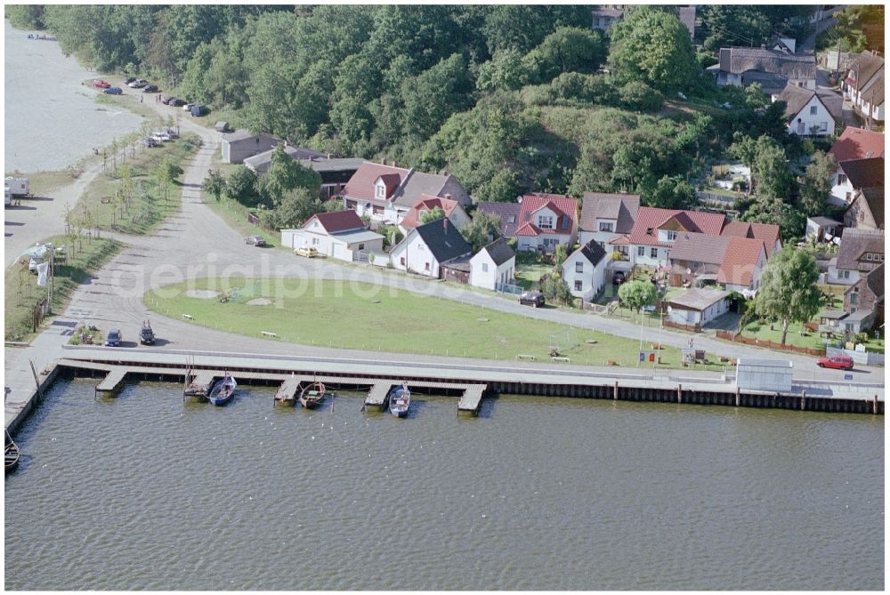 Kamminke from above - Village on the lake bank areas of Stettiner Haff in Kamminke in the state Mecklenburg - Western Pomerania, Germany