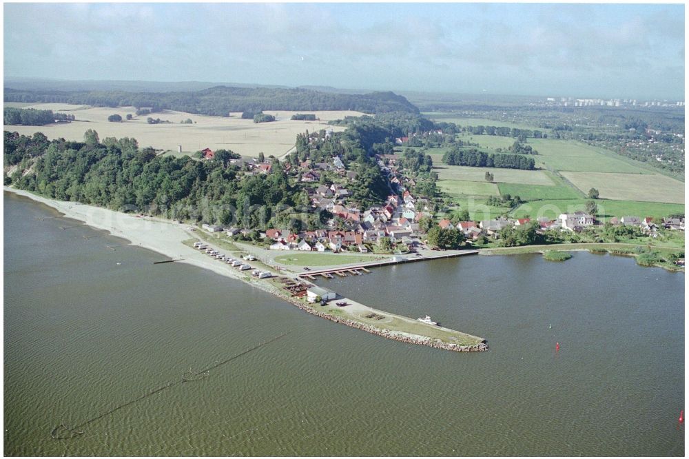 Kamminke from above - Village on the lake bank areas of Stettiner Haff in Kamminke in the state Mecklenburg - Western Pomerania, Germany