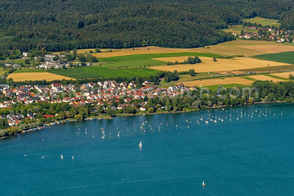 Aerial photograph Allensbach - Village on the lake bank areas of the lake of Constance in Allensbach in the state Baden-Wuerttemberg, Germany