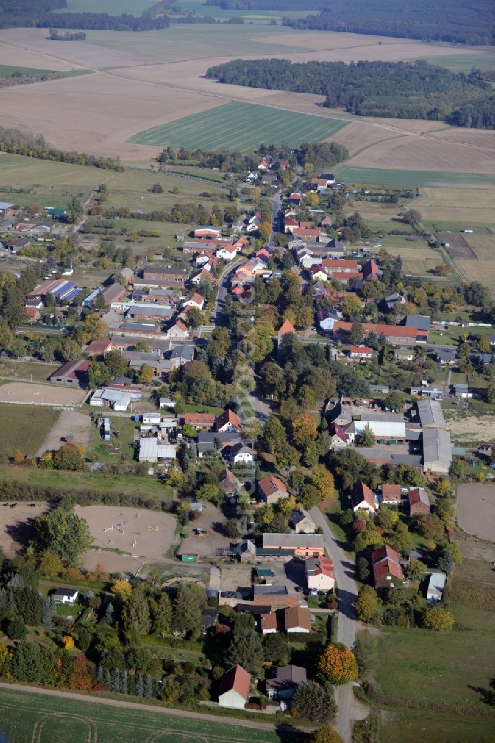 Aerial photograph Weesow - Village core in Weesow in the state Brandenburg