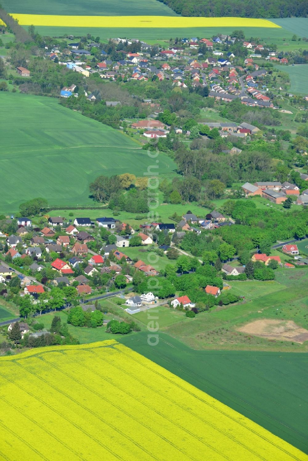 Wegendorf from above - Village core in Wegendorf in the state Brandenburg