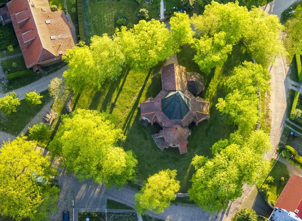 Ludorf from above - View of the church of Ludorf in the state Mecklenburg-West Pomerania