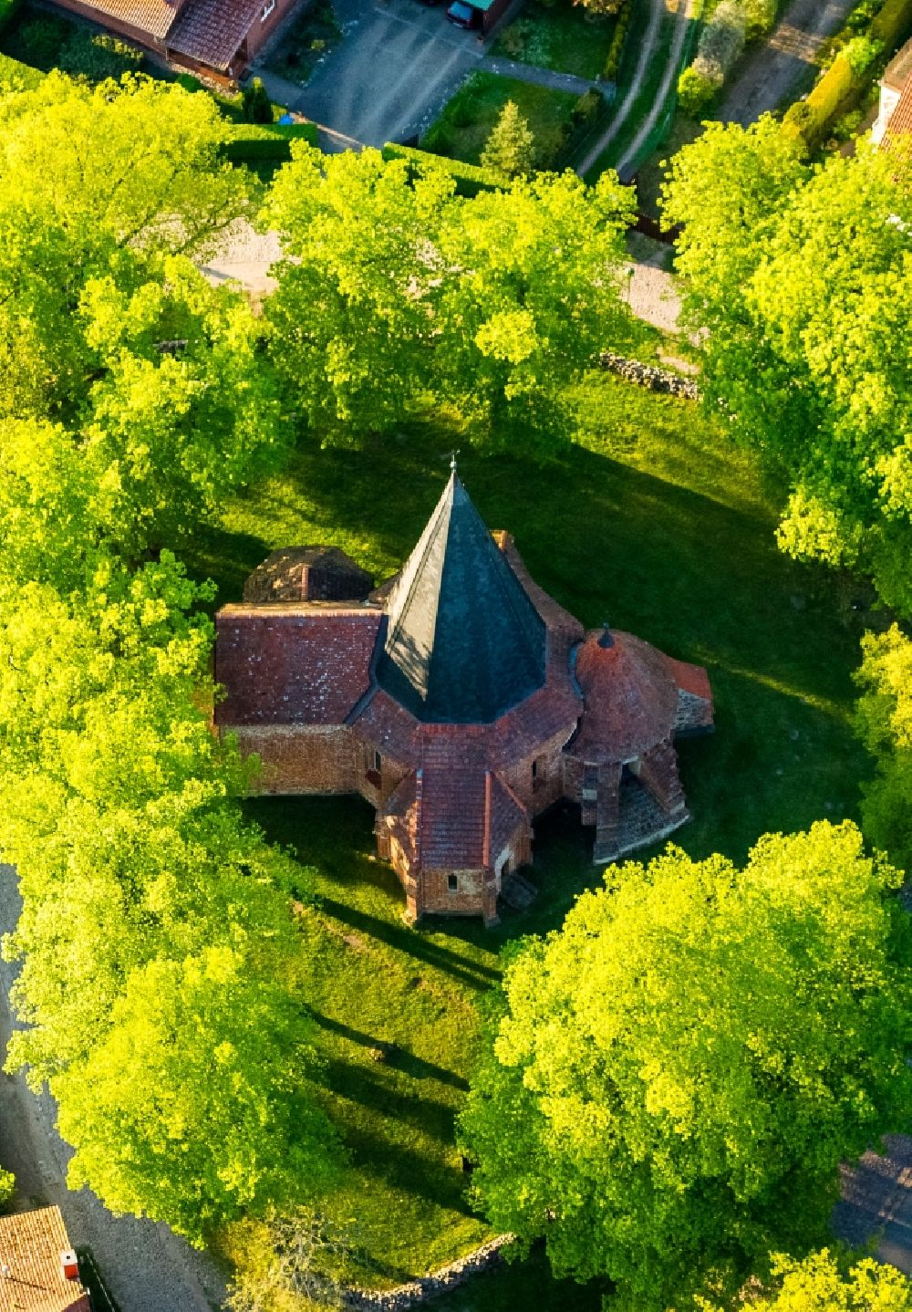 Ludorf from the bird's eye view: View of the church of Ludorf in the state Mecklenburg-West Pomerania