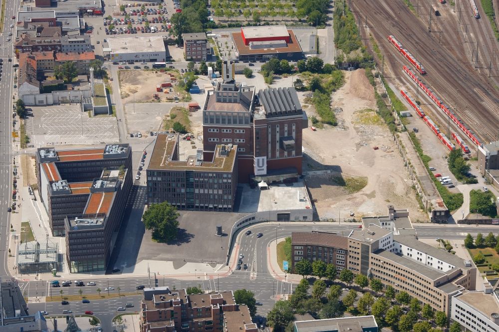 Aerial image Dortmund - View of the Dortmunder U in Dortmund in the state North Rhine-Westphalia