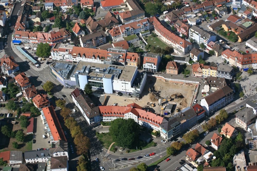 Aerial photograph Rheinfelden (Baden) - Construction site for the new residential house - building in the center of Rheinfelden (Baden) in the state Baden-Wurttemberg, Germany
