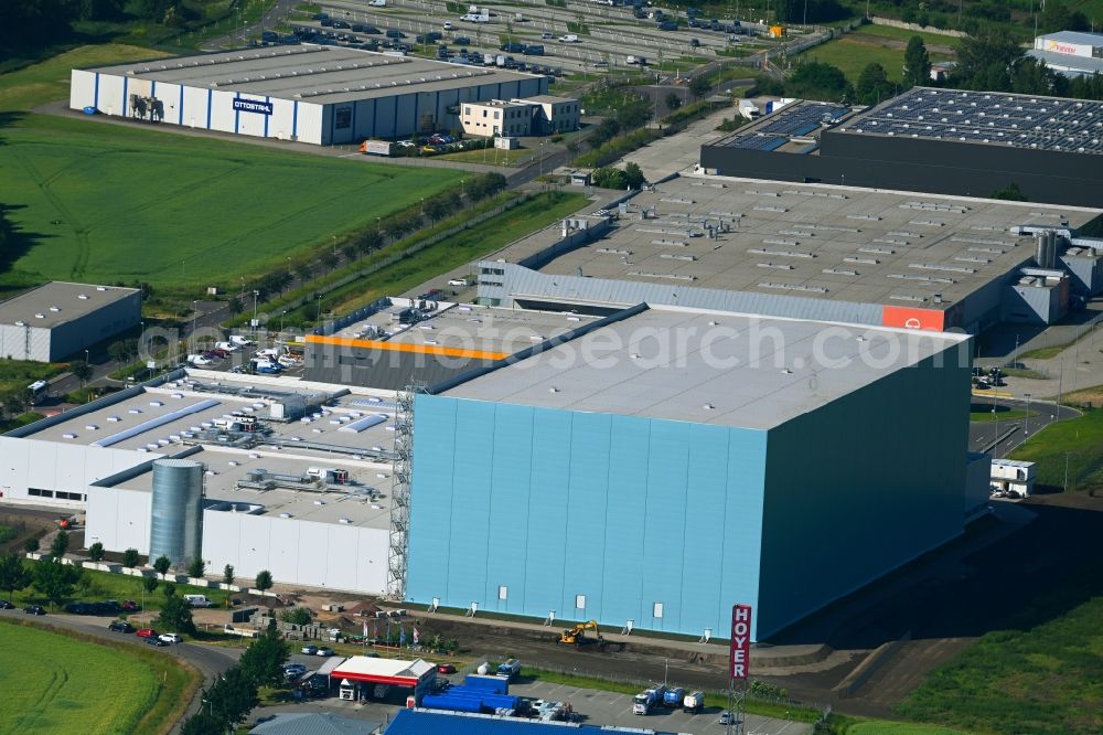 Aerial image Magdeburg - Warehouse and forwarding building EGLO on Stegelitzer Strasse in the district Gewerbegebiet Nord in Magdeburg in the state Saxony-Anhalt, Germany