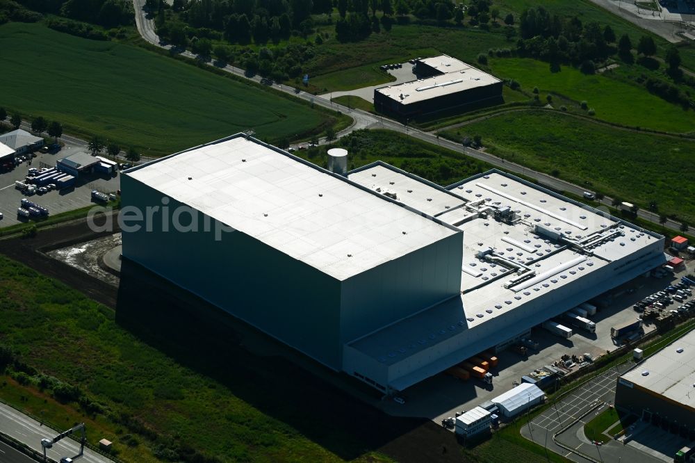 Aerial photograph Magdeburg - Warehouse and forwarding building EGLO on Stegelitzer Strasse in the district Gewerbegebiet Nord in Magdeburg in the state Saxony-Anhalt, Germany