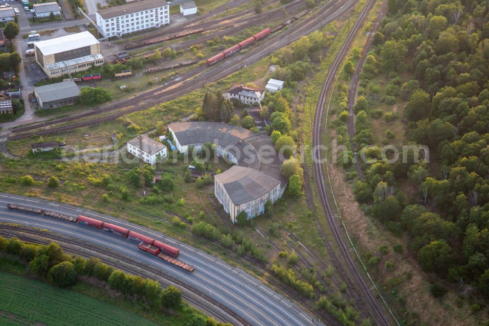 Aerial image Blankenburg (Harz) - Former turntable at the depot of the railway depot in Blankenburg (Harz) in the state Saxony-Anhalt, Germany