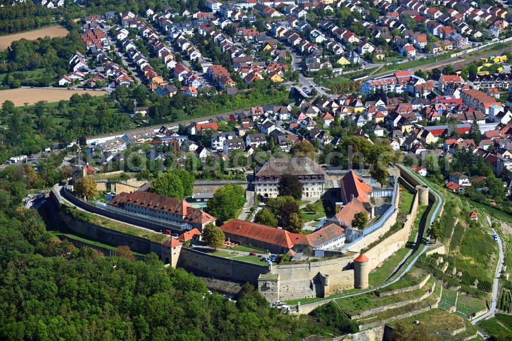 Aerial photograph Asperg - Former fortress todays prison hospital Hohenasperg in Asperg in the state Baden-Wurttemberg, Germany