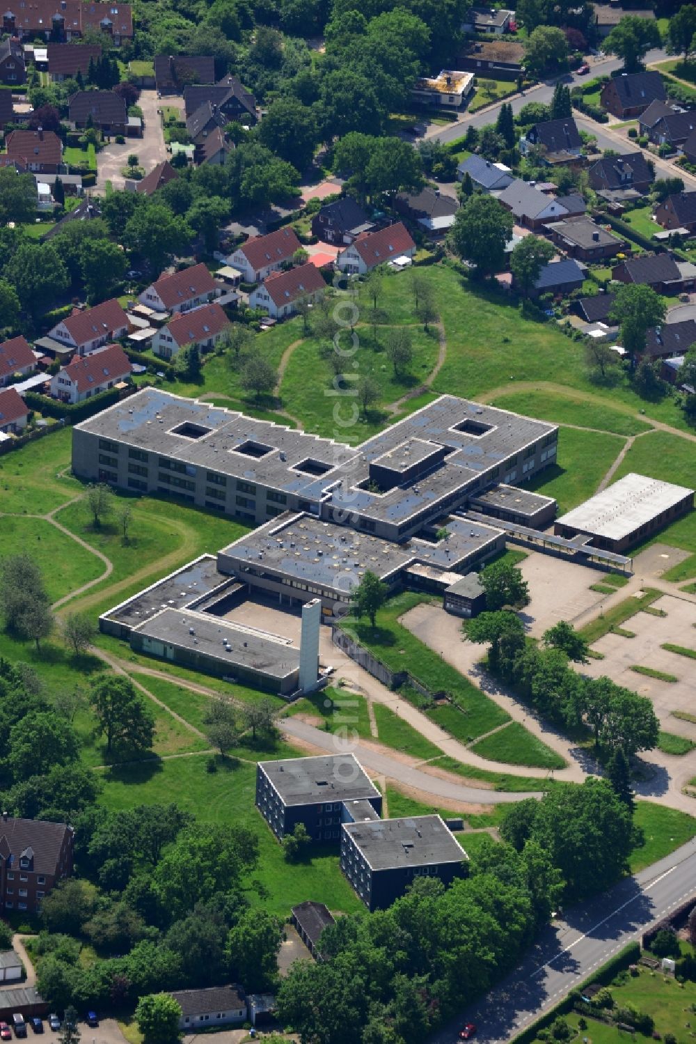 Kaltenkirchen from above - View of the former Paracelsus Klinik in Kaltenkirchen in the state of Schleswig-Holstein