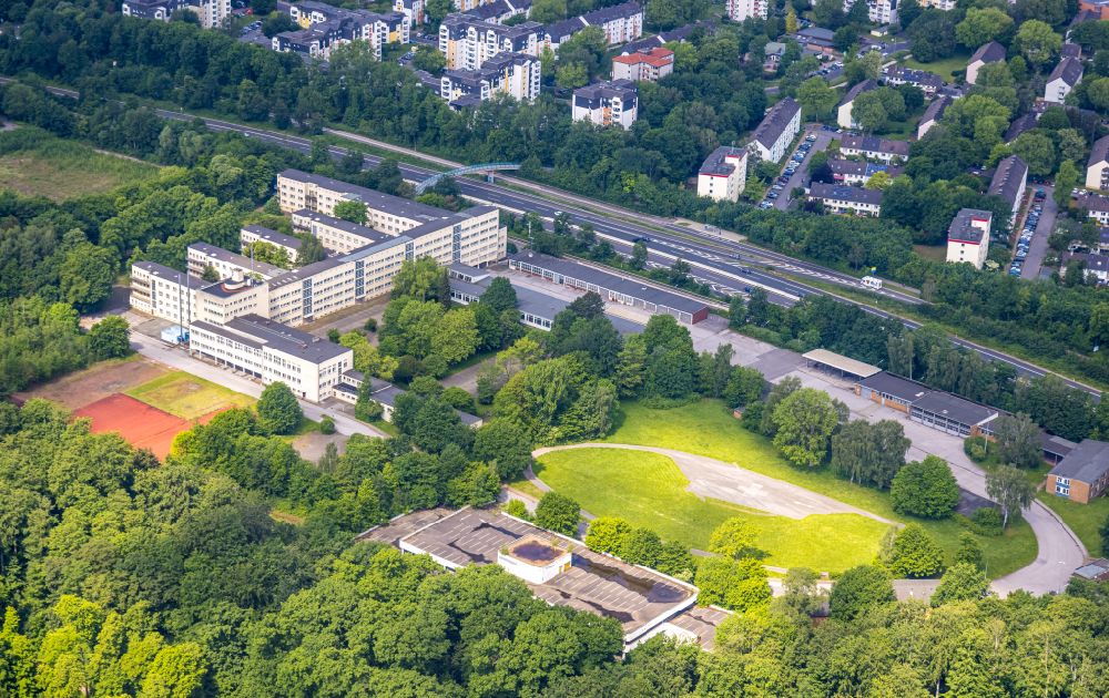 Aerial image Essen - Former building complex of the police on Norbertstrasse in the district Bredeney in Essen at Ruhrgebiet in the state North Rhine-Westphalia, Germany