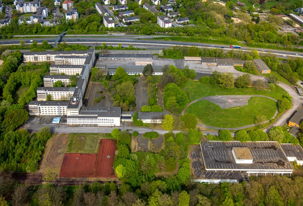 Aerial photograph Essen - Former building complex of the police on Norbertstrasse in the district Bredeney in Essen at Ruhrgebiet in the state North Rhine-Westphalia, Germany
