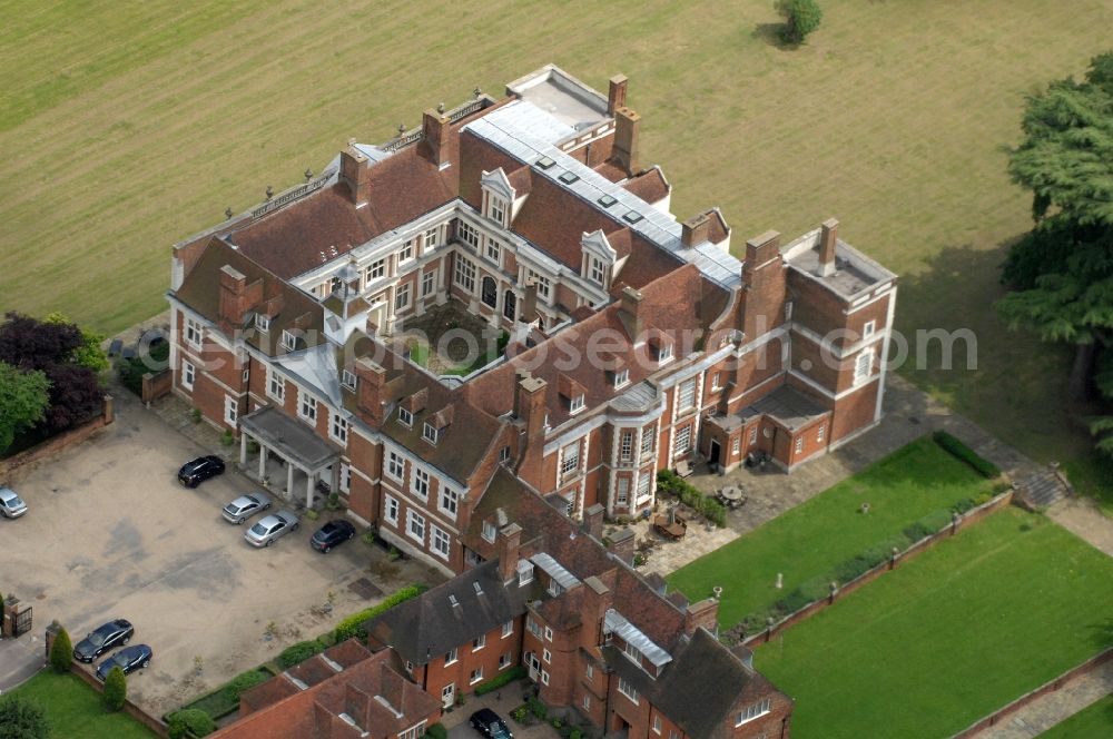 Aerial image Epping - View of the former women's prison Hill Hall in the district Theydon Mount of Epping in the county Essex in the UK. It hailed as one of the first classical Renaissance houses to be built in England