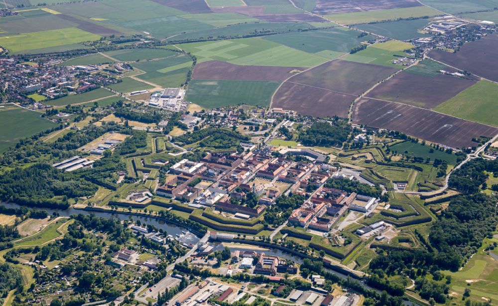 Aerial photograph Terezin - Former Ghetto and Concentration area Theresienstadt in Terezin in Ustecky kraj - Aussiger Region, Czech Republic