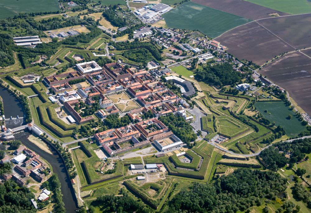 Aerial image Terezin - Former Ghetto and Concentration area Theresienstadt in Terezin in Ustecky kraj - Aussiger Region, Czech Republic
