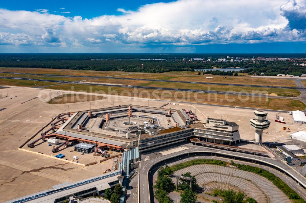 Berlin from above - Dispatch building and terminals on the premises of the former airport in the district Tegel in Berlin, Germany