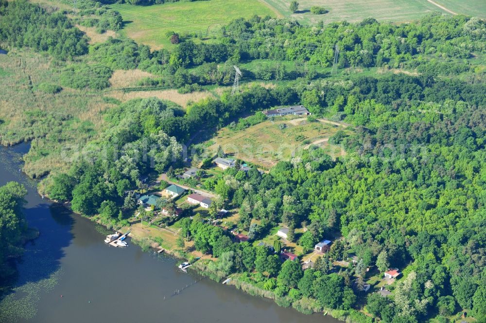 Wusterwitz from above - Former zoo grounds on the Elbe-Havel Canal at Wusterwitz in Brandenburg