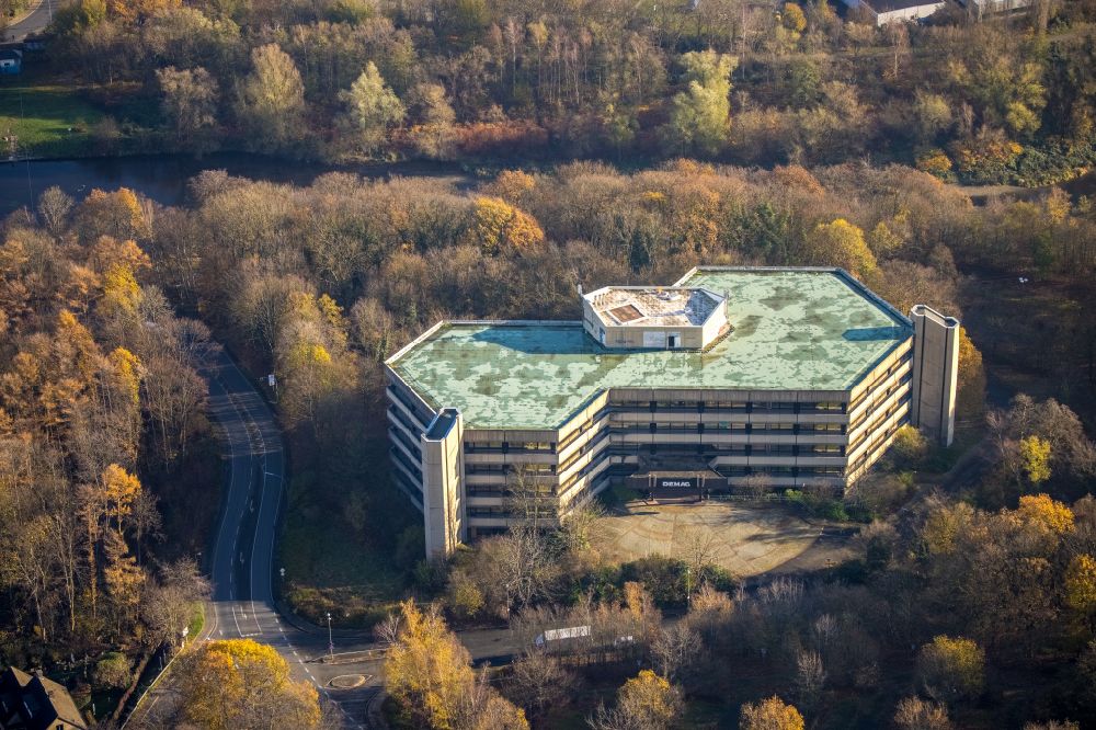 Aerial image Wetter (Ruhr) - Former administration building of Demag Cranes & Components GmbH at Demagstrasse in Wetter in North Rhine-Westphalia