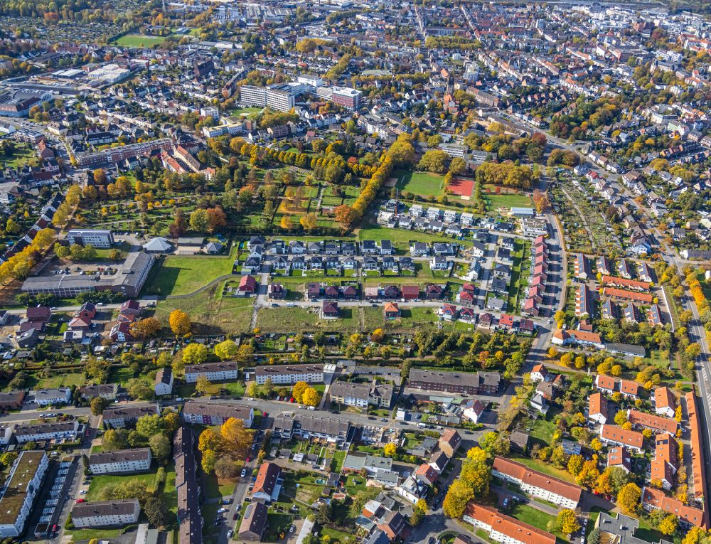 Aerial photograph Hamm - Residential area of a??a??a single-family housing estate on Beisenkamp in Hamm at Ruhrgebiet in the state North Rhine-Westphalia, Germany