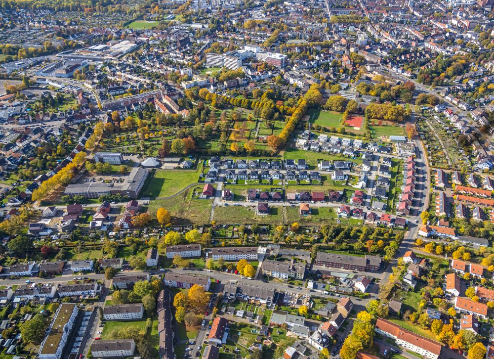 Hamm from above - Residential area of a??a??a single-family housing estate on Beisenkamp in Hamm at Ruhrgebiet in the state North Rhine-Westphalia, Germany