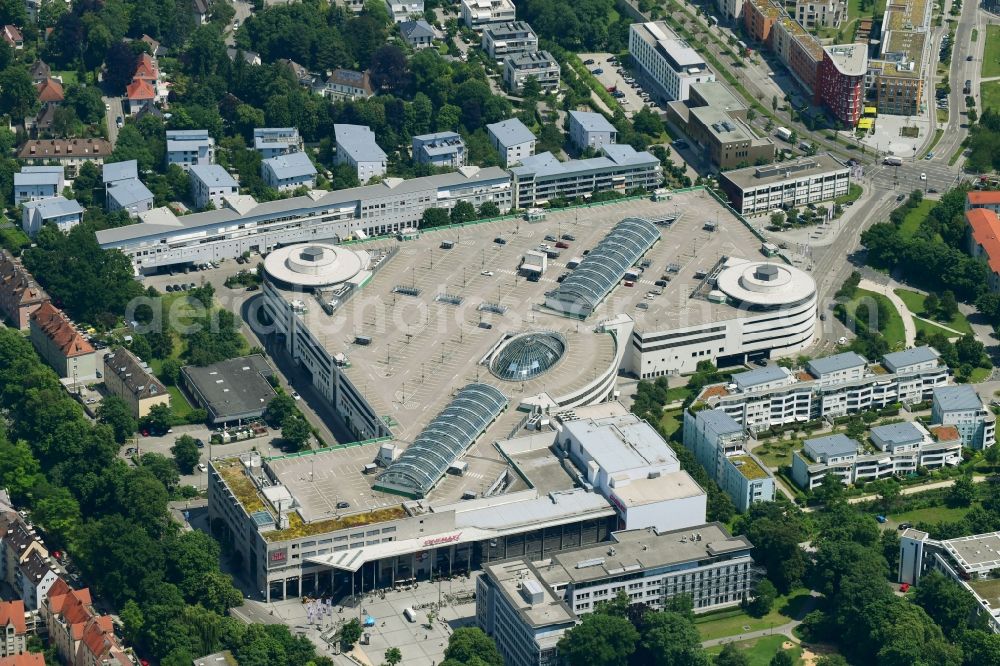 Augsburg from the bird's eye view: Building of the shopping center City-Galerie Augsburg on Willy-Brandt-Platz in Augsburg in the state Bavaria, Germany