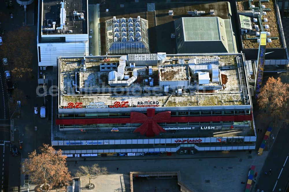 Aerial photograph Berlin - Building of the shopping center of Europa-Center on Tauentzienstrasse in the district Charlottenburg in Berlin, Germany