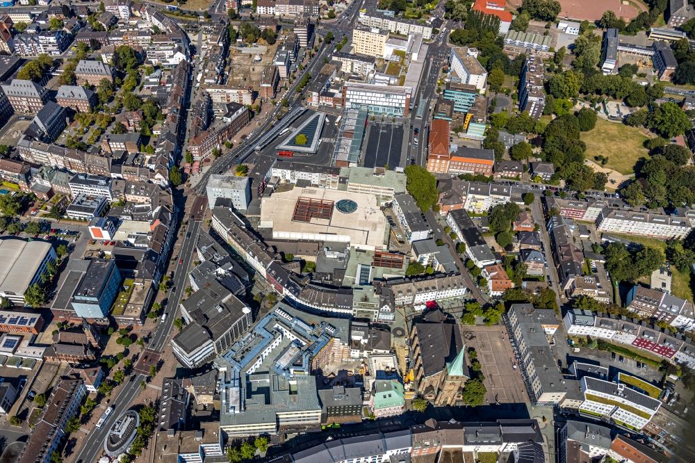Aerial photograph Bottrop - Building of the shopping center Hansa-Center in Bottrop in the state North Rhine-Westphalia, Germany