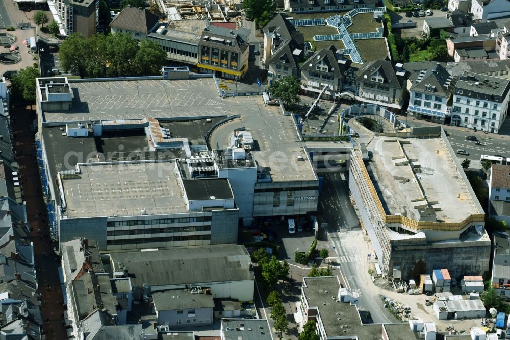 Aerial image Gießen - Building of the shopping center KARSTADT in Giessen in the state Hesse, Germany