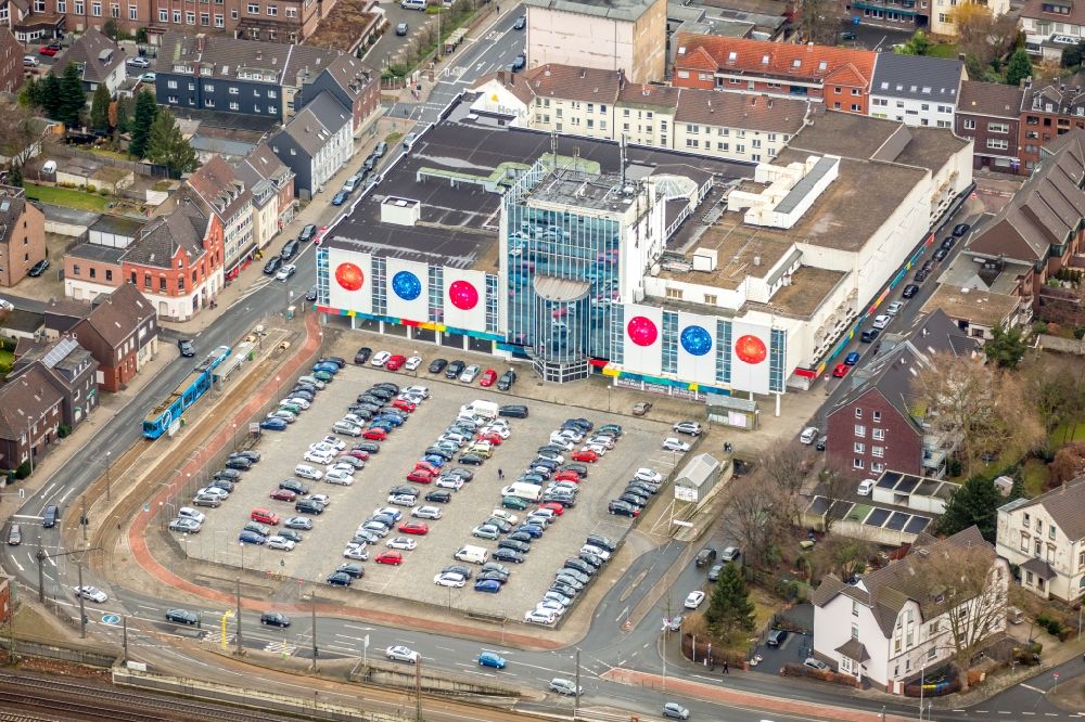 Aerial photograph Oberhausen - Building of the shopping center between Brandenburger Strasse and Kolpingstrasse in the district Sterkrade-Nord in Oberhausen in the state North Rhine-Westphalia, Germany