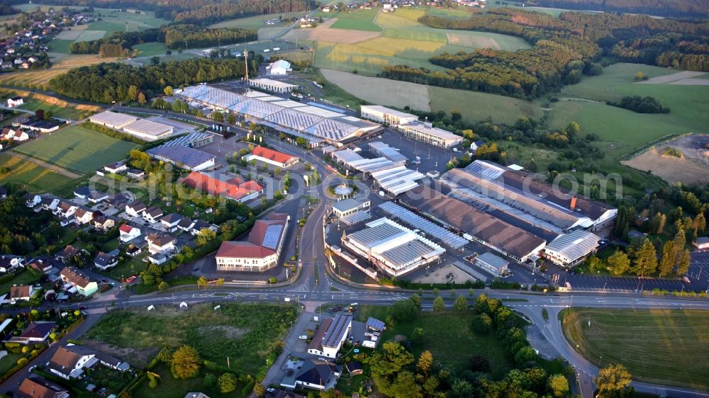 Aerial image Asbach - Shopping center in Asbach in the state Rhineland-Palatinate, Germany