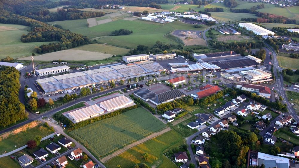 Aerial photograph Asbach - Shopping center in Asbach in the state Rhineland-Palatinate, Germany
