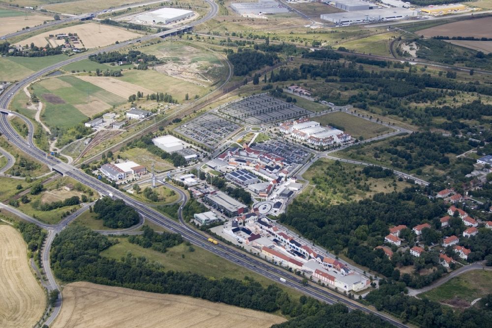 Aerial image Wustermark OT Elstal - Designer Outlet Center in Elstal Wustermark in Brandenburg