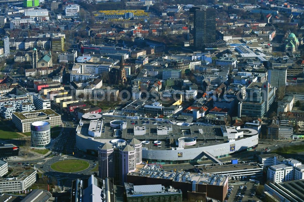 Aerial photograph Essen - Shopping mall Limbecker Platz in Essen in the state North Rhine-Westphalia