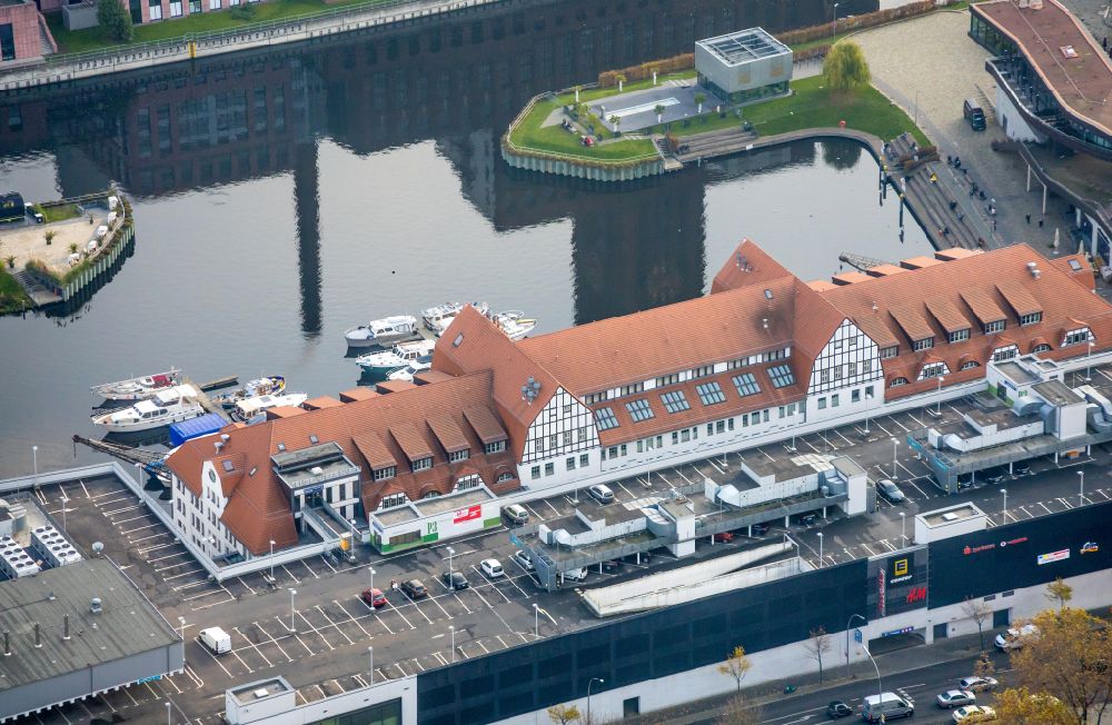 Aerial image Berlin - Shopping mall Tempelhofer Hafen on Tempelhofer Damm in the district of Tempelhof in Berlin