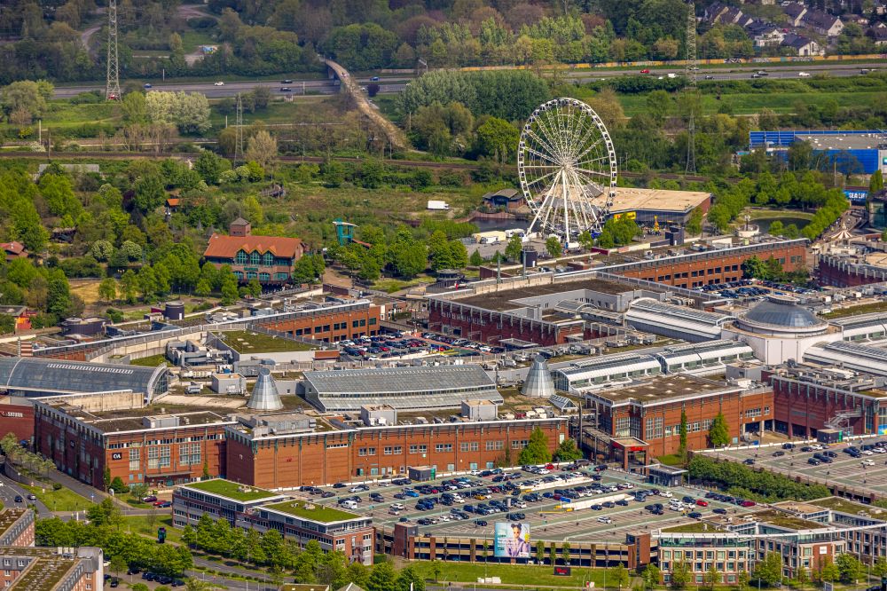 Aerial image Oberhausen - Building of the shopping center Centro on street Centroallee in Oberhausen at Ruhrgebiet in the state North Rhine-Westphalia, Germany