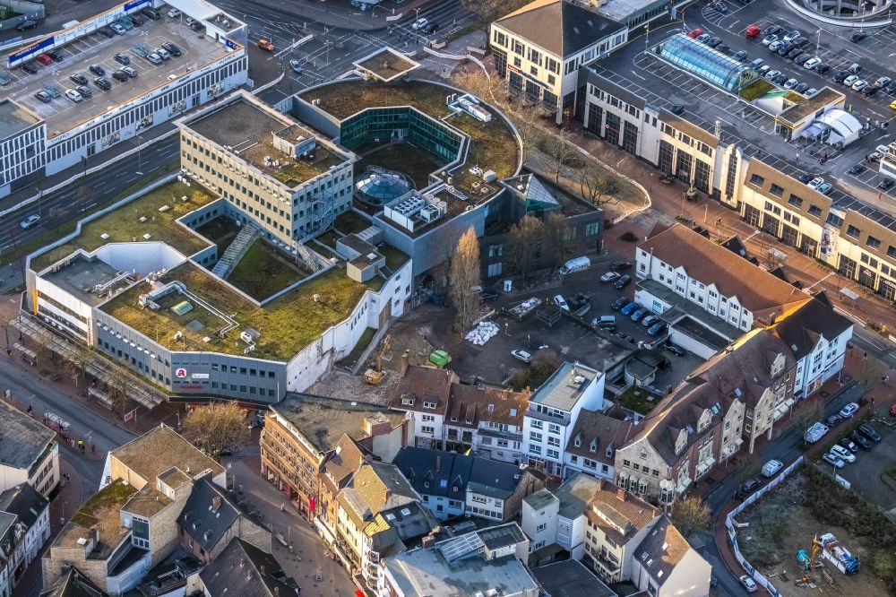 Hamm from the bird's eye view: Building of the shopping center City Galerie on Westring in the district Heessen in Hamm at Ruhrgebiet in the state North Rhine-Westphalia, Germany