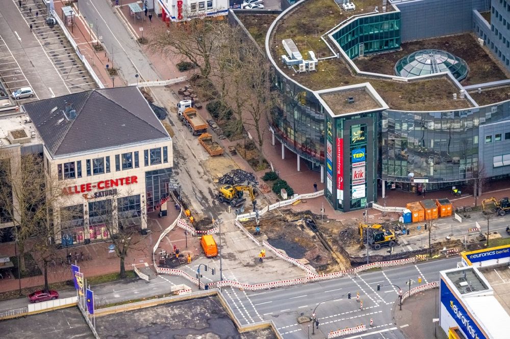 Aerial image Hamm - Building of the shopping center City Galerie on Westring in the district Heessen in Hamm at Ruhrgebiet in the state North Rhine-Westphalia, Germany