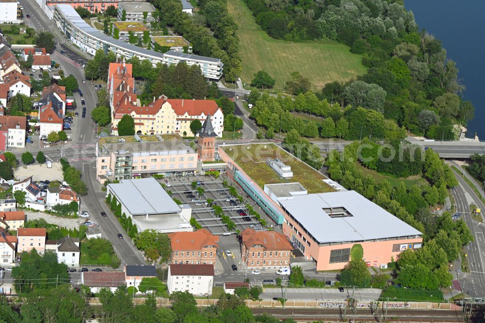 Aerial image Ingolstadt - Building of the shopping center Donau City Center on street Schillerstrasse in the district Unterhaunstadt in Ingolstadt in the state Bavaria, Germany