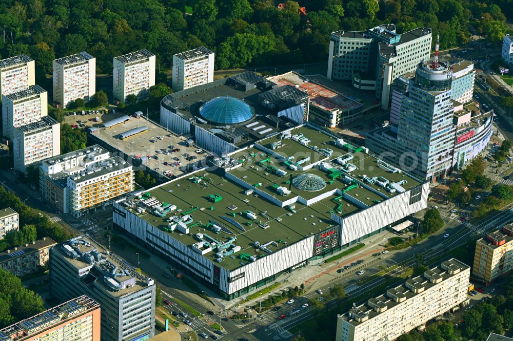 Aerial image Szczecin - Stettin - Building of the shopping center Galaxy Centrum in Szczecin in West Pomeranian, Poland