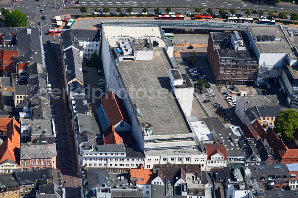 Flensburg from above - Building of the shopping center Galerie on Holm in Flensburg in the state Schleswig-Holstein, Germany