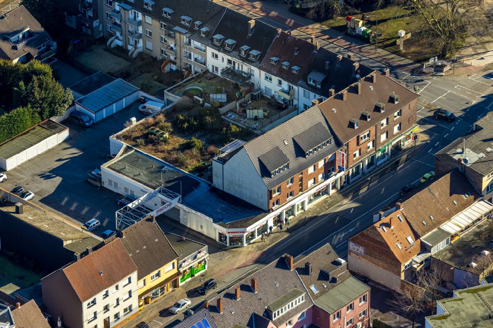 Hamm from the bird's eye view: Building of the shopping center Rinsche Elektronik on street Werler Strasse in Hamm at Ruhrgebiet in the state North Rhine-Westphalia, Germany